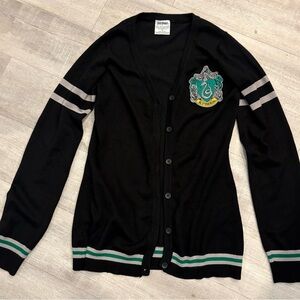Warner Bros. Black Cardigan with Slytherin Emblem